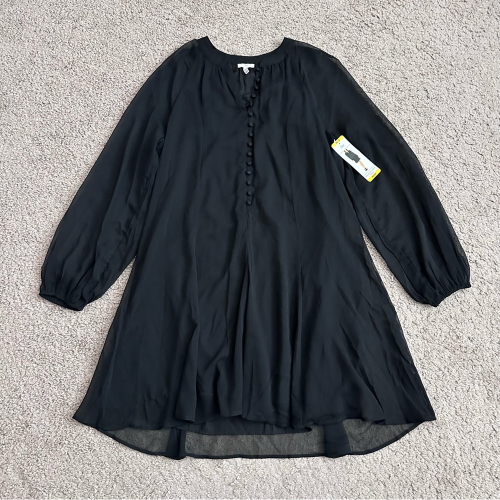 Joie Black Balloon Sleeve Dress Womens M